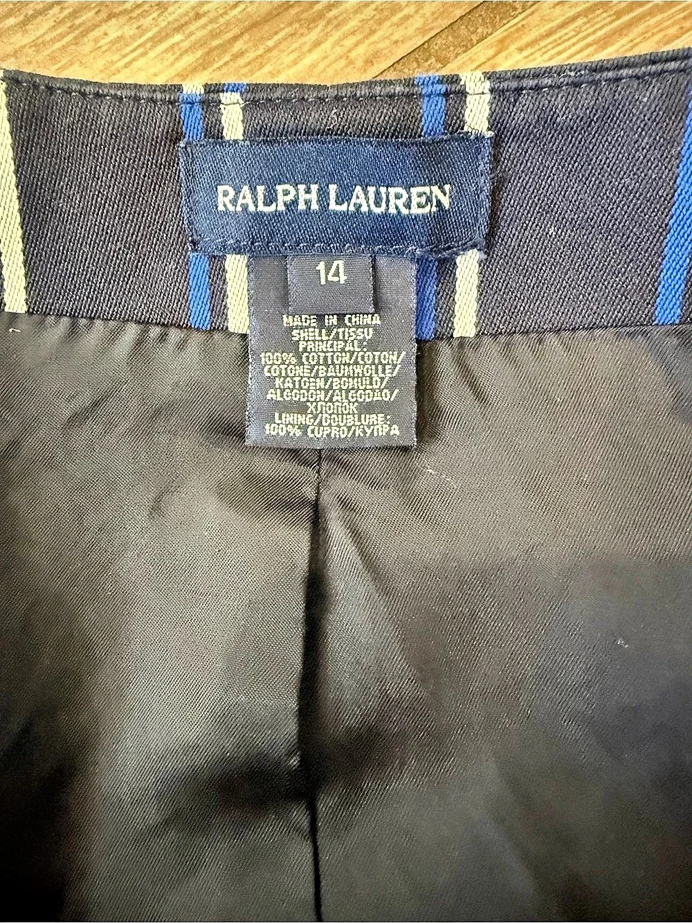 Ralph Lauren Striped Button-Front Vest Blue & Black Size 14 youth
